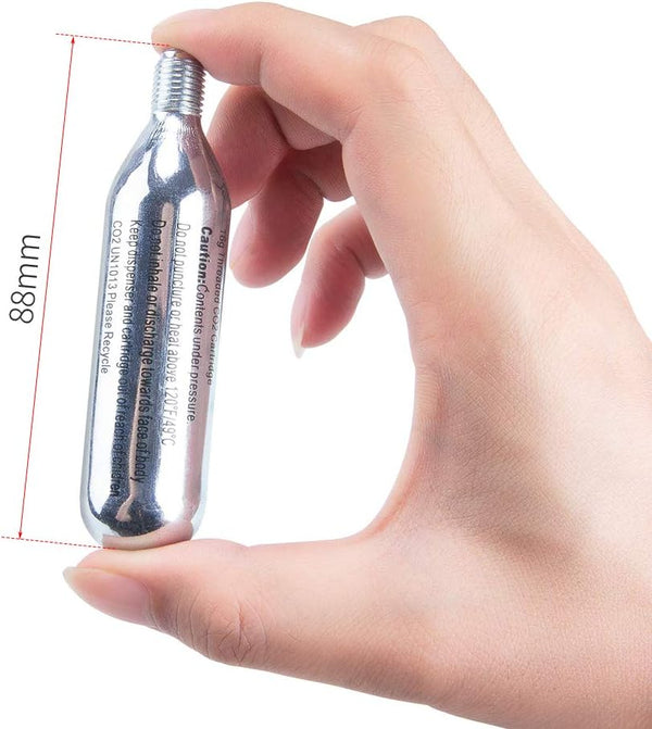 CXWXC 16G / 25G Threaded CO2 Cartridges or CO2 Inflator for Bike Tires - Cartridge for CO2 Inflator with Threaded Connection, CO2 Pump for Road