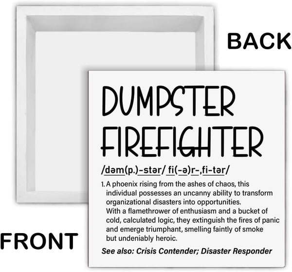 Funny Office Wooden Sign Dumpster Fire Desk Accessories This Little Light of Mine I'M Gonna Let It Shine Wood Block Box Sign Office Desk Shelf Decor