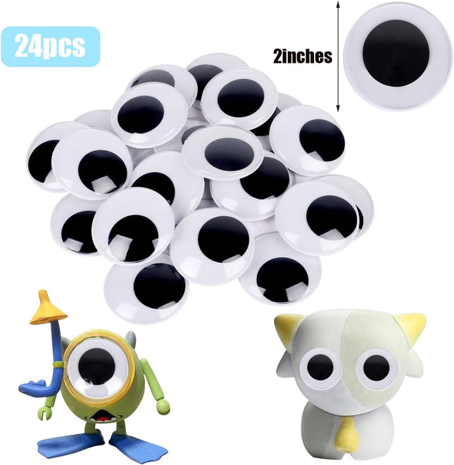 DECORA 2 Inch Wiggle Googly Eyes with Self Adhesive Set of 24