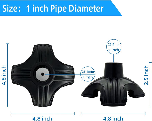 Quad Base Replacement Walking Cane Tips