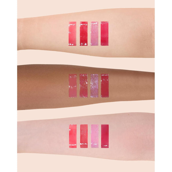 Flower Knows Violet Strawberry Rococo Glowy Lip Gloss-Moisturizing Tinted Lip Oil-Hydrating Lip Makeup for Girls&Women-Vegan & Cruelty-Free-0.12