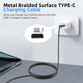 P45W 15V 3A Compatible with Microsoft Surface Pro 3/5/6/7Go3/2/1 Laptop 4/3/2/1 Type-C to Surface Nylon Braided Cable Power Supply USB-C Charger