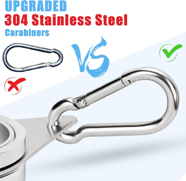 2" Large Flag Pole Rings, 2 Pcs Aluminum Alloy Spinning Flag Pole Ring Clips Swivels, 360Â° Rotating anti Wrap Flagpole Ring Hardware with