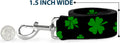 Dog Leash St Pats Clovers Scattered2 Black Green 4 Feet Long 0.5 Inch Wide