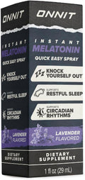 ONNIT Melatonin Liquid Sleep Support Spray, Lavender Flavor, Sleep Support Melatonin Spray for Adults, 3Mg Melatonin per Spray, 1 Fl Oz