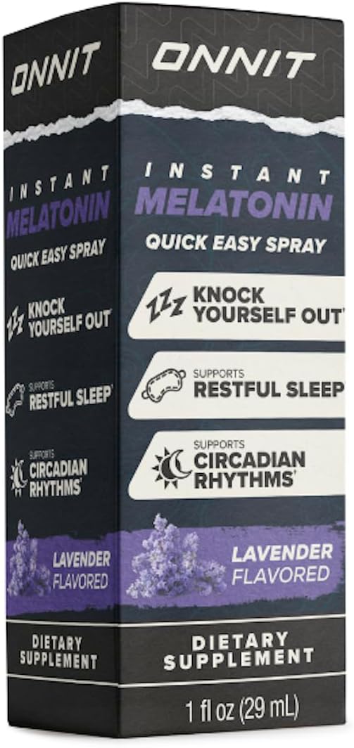 ONNIT Melatonin Liquid Sleep Support Spray, Lavender Flavor, Sleep Support Melatonin Spray for Adults, 3Mg Melatonin per Spray, 1 Fl Oz