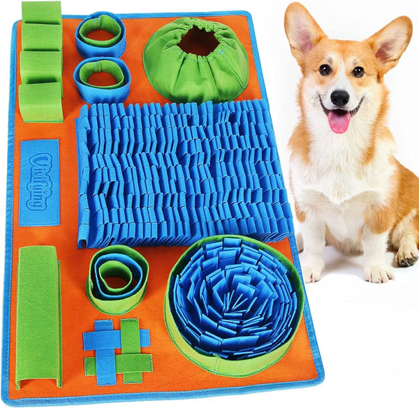 Vivifying Snuffle Mat for Dogs, Interactive Dog Puzzle Toy for Boredom and Mental Stimulation, Enrichment Feeding Game Sniff Mat Helps Slow Eating