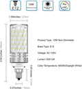 TSOCO E12 LED Bulbs,12W LED Chandelier Light Bulbs,100 Watt Equivalent,6000K Daylight White,1200Lm,Non-Dimmable Ceiling Fan Light Bulbs,Pack of 3