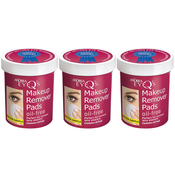 Andrea Eye Q'S Oil-Free Eye Makeup Remover Pads, 65-Count (Pack of 3)