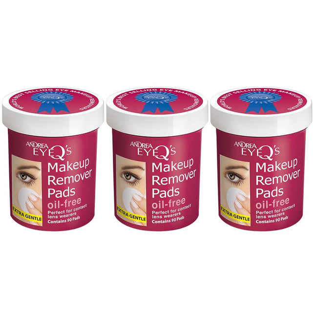 Andrea Eye Q'S Oil-Free Eye Makeup Remover Pads, 65-Count (Pack of 3)