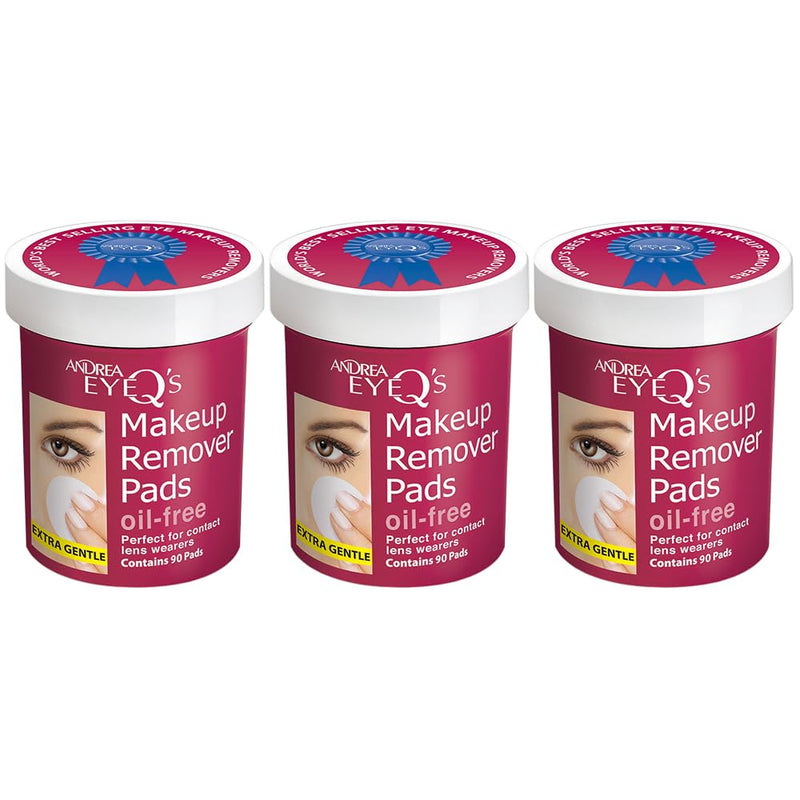 Andrea Eye Q'S Oil-Free Eye Makeup Remover Pads, 65-Count (Pack of 3)