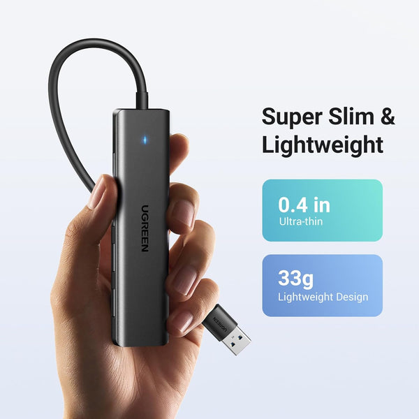 UGREEN USB 3.0 Hub, 4 Ports USB a Splitter Ultra-Slim USB Expander for Mouse, Keyboard, Flash Drive, U Disk, Printer Compatible with Laptop,