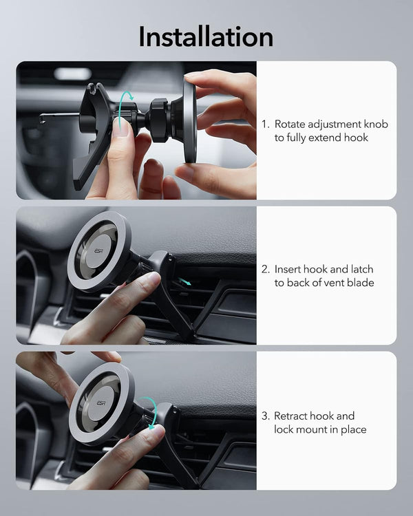 ESR for Magsafe Car Mount, Air Vent/Dashboard Magnetic Phone Holder for Car, Strong Magnets,Car Phone Holder Mount for Iphone