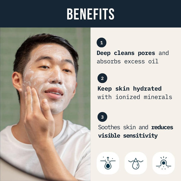 Cardon Men'S Deep Pore Cleaning Clay Face Wash, 4X Better than Charcoal, Oily, Acne-Prone Skin | Korean Premium Skin Care | Remove Face Oil &