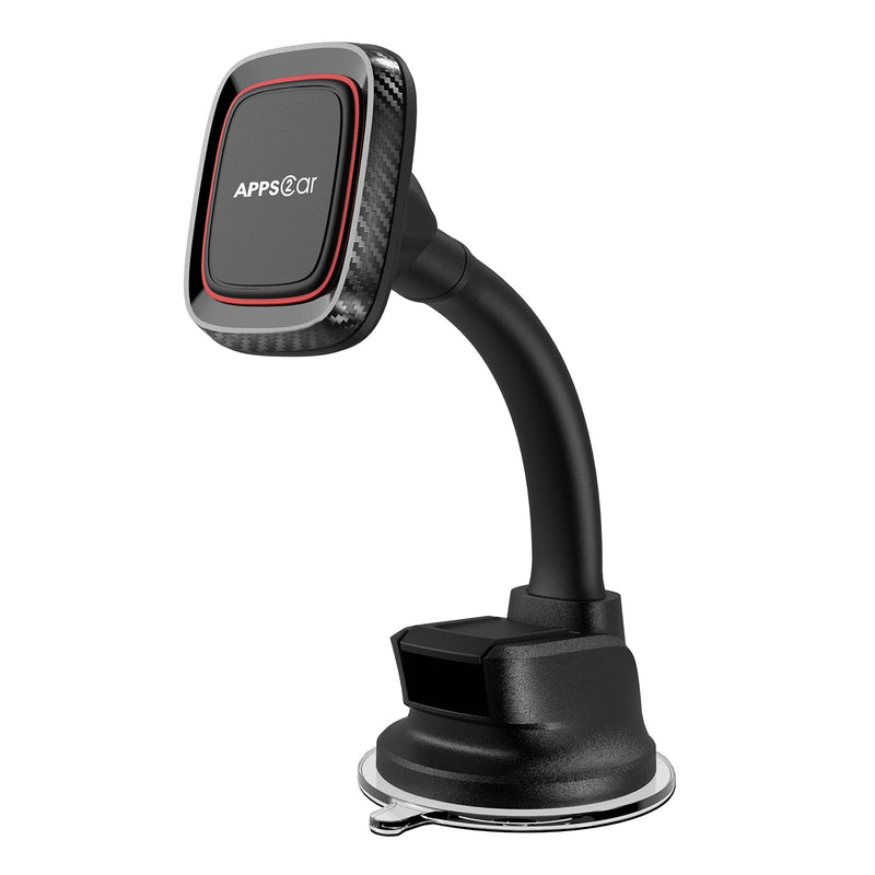 Apps2Car Magnetic Phone Holder for Car, Dashboard Windshield Phone Holder Mount with Flexible Arm & Built-In Strong Magnets, Suction Cup Phone