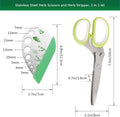 Herb Scissors Herb Stripper Set, Luxiv Stainless Steel Herb Cutter Tools 5-Blades Scissors with Herb Stripping Tool, Safe Cover, Cleaning Comb