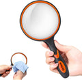 Magnifying Glass 10X Handheld Reading Magnifier with Cleaning Cloth-100Mm Large Magnifying Lens with Non-Slip Soft Handle for Seniors Book