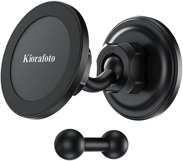 Gym Magnetic Phone Holder for Magsafe, Dual Magnetic Phone Mount Gym Phone Holder Magnet with Double Ball Head Locking Angle Compatible with
