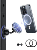Gym Magnetic Phone Holder for Magsafe, Dual Magnetic Phone Mount Gym Phone Holder Magnet with Double Ball Head Locking Angle Compatible with