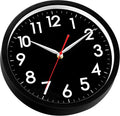 AKCISOT Wall Clock Modern Black Silent Non Ticking Wall Clocks Battery Operated 12 Inch, Small Analog Classic Clock Decorative for Bedroom,