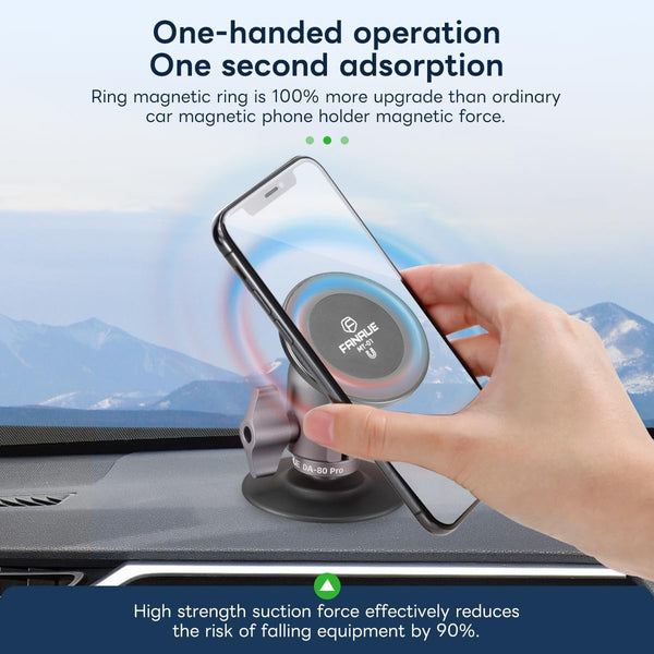 FANAUE Cell Phone Holder Base with 1" Ball Head Magnetic Car Phone Mount Stand Compatible with RAM Mount B Size 1 Inch, Can Be Mounted on Car