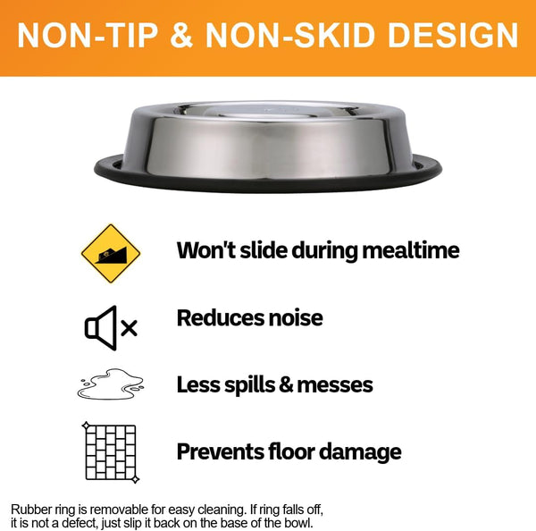 Neater Pet Brands Stainless Steel Slow Feed Bowl - Non-Tip & Non-Skid - Stops Dog Food Gulping, Bloat, Indigestion, and Rapid Eating (1-1/2 Cup)
