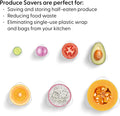 W&P Reusable Produce Savers, Set of 7, Covers Fruits & Vegetables to Keep Fresh, Dishwasher Safe, Avocado & Onion Saver