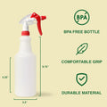 Heavy Duty 32Oz Plastic Spray Bottles for Cleaning - Large Empty Industrial Bottles for Gardening Solutions, Vinegar, Chemicals, Professional