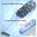 SHOWER BOUQUET Loofah-Charcoal Back-Scrubber & Bath-Sponge Set // 1 Long-Handle-Back-Brush Plus 2 Extra Large 75g Soft Mesh Loofa-Lufa-Loufa Puff