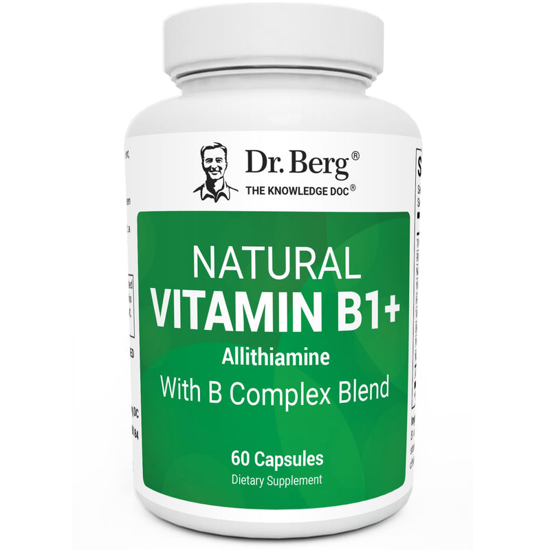 Dr. Berg Natural Vitamin B1 B6 B12 Complex - Allithiamine Vitamin B1 Supplement with 8 Essential Vitamin B Complex for Men & Women Including