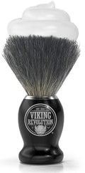 Viking Revolution Badger Hair Shaving Brush- Shave Brush for Wet Shave Using Shaving Cream & Soap- Best Shave of Your Life for Safety Razor,