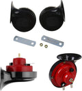NUENUN 2 Pcs 300 DB Super Loud Train Horn for Truck Train Boat Car Air Electric Snail Single Horn, 12V Waterproof Double Horn Raging Sound Raging
