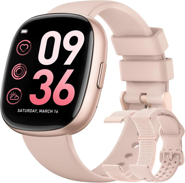 Smart Watches for Women Men with Call: Fitness Trackers with 24-Hour Heart Rate Spo2 Sleep Monitor 5ATM Waterproof 120+ Sport Mode Watches for