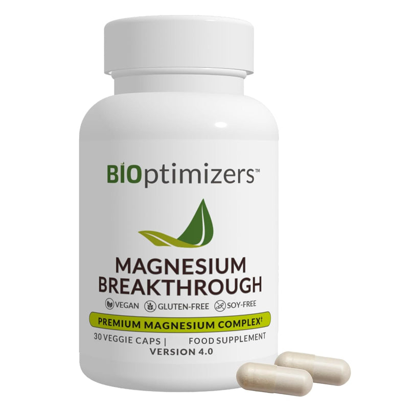 Bioptimizers Magnesium Breakthrough Supplement 4.0-7 Forms of Mg: Glycinate, Malate, Citrate, and More - Natural Support for Sleep and Cognitive