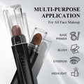 3Pcs Neutral Brown Eyeshadow Stick Set, Matte and Shimmer Creamy Eyeshadow Pencil, Shiny Pink Shadow, Waterproof Long Lasting Smoky Eye Makeup