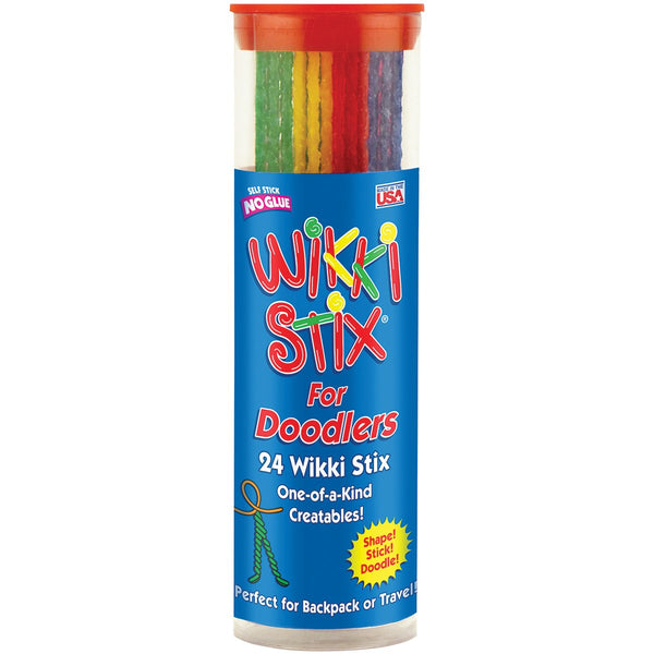 Wikki Stix for Doodlers - Kid'S Travel Essential: Portable Creativity On-The-Go! Pack of 24 Wikki Stix in Neon and Primary Colors. Made in USA ! 3