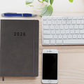 2025-2026 Planner - Weekly and Monthly Planner, July 2025 - June 2026, Holidays, Contacts and Notes Pages, Vegan Leather Cover, Elastic Closure,