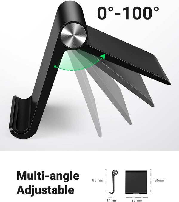 UGREEN Cell Phone Stand for Desk Phone Holder Foldable Portable Adjustable Compatible with Iphone 16 15 14 13 Pro Max, Iphone 12 11 plus SE XS XR