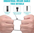Black Zip Ties 8 Inch 2000 Pack Bulk Heavy Duty Self Locking Zipties 8" UV Resistant Nylon Cable Ties Wire Ties Wraps Tensile Strength 40 Lbs for