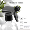 Glass Spray Bottles, 16Oz Refillable Containers, Empty Boston round Bottles with Labels & Adjustable Nozzle for Cleaning, Gardening, Aromatherapy,