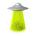 Genuine Fred Filing Saucer Paperclip Dispenser UFO Holder with Cow Paperclips, Space Themed Desktop Organizer Fun and Functional Desk Accessory