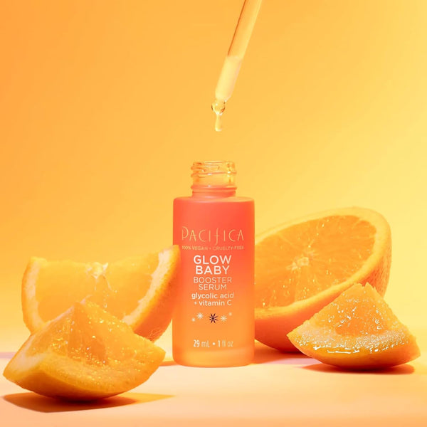 Pacifica Vitamin C Face Serum - Glow Baby Booster Facial Serum - Glycolic Acid Serum for Face - Dark Spot Corrector anti Aging Brightening -