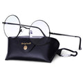 Brigtlaiff round Blue Light Blocking Glasses for Men Women, Computer Gaming TV Glasses anti Eyestrain with Metal Frame