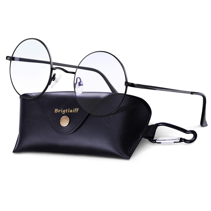 Brigtlaiff round Blue Light Blocking Glasses for Men Women, Computer Gaming TV Glasses anti Eyestrain with Metal Frame