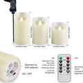 Flameless Battery Operated LED Candles With10Key Button Remote Control 24-Hour Timer Set of 3 Electric Flickering Pillar Real Waxï¼Wedding, Party,