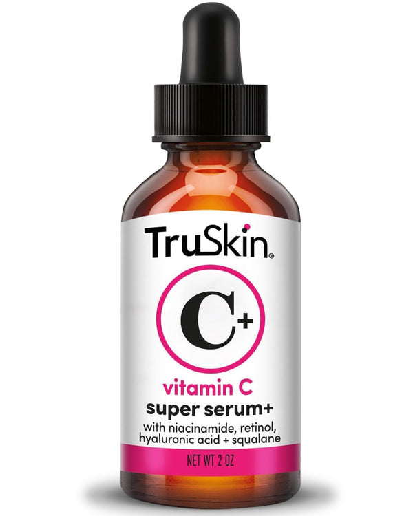 Truskin Vitamin C Super Serum - Niacinamide, Retinol, Hyaluronic & Salicylic Acid - All-In-One anti Aging Serum for Face – Improve Appearance of Dark Spots, Firmness for Brighter Looking Skin, 2 Fl Oz