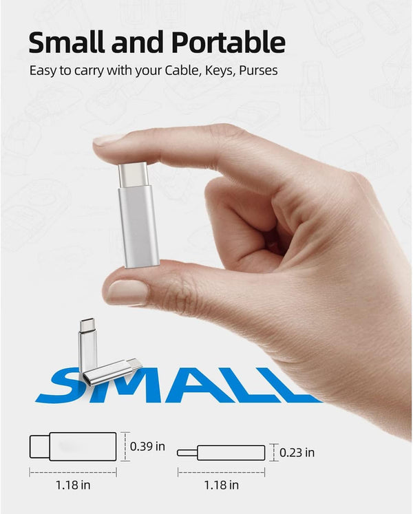 USB-C Adapter Lighting (Female) to USB Type C (Male) Adapter,Support QC Fast Charging Date Transmissionï¼Compatible with Phone 15 Series Android