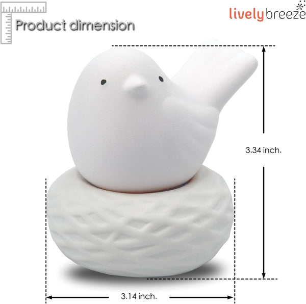 Little Bird Nest, Non-Electric Ceramic Diffusers for Essential Oils and Aromatherapy Fragrance, White Ceramic Diffusers in Car or Bathroom and