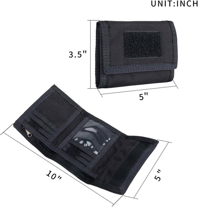 EXCELLENT ELITE SPANKER Nylon Trifold Wallet for Men ID Card Holder Tactical Military Wallet with Coin Pocket Outdoor Wa