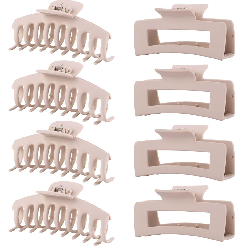Blond Hair Clips for Women - 8 Pack 4.3 Inch Large Hair Claw Clips for Women Thin Thick Curly Hair, Big Matte Banana Clips,Strong Hold Jaw Clips